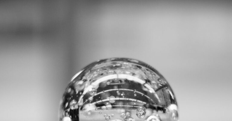 adyen orb deal - Macro shot of a bubbled glass sphere, showcasing intricate textures in black and white.