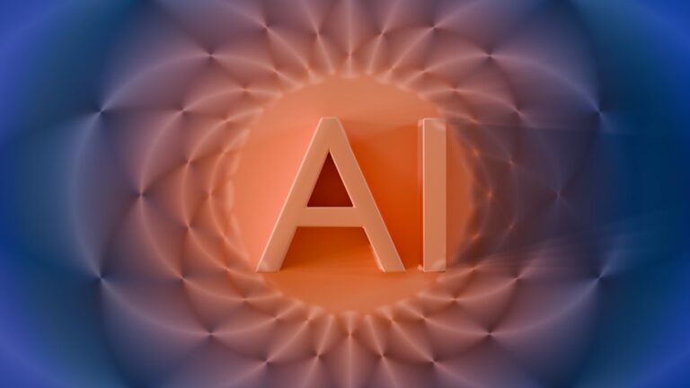 ai loan origination - Ai letters on a glowing orange and blue background
