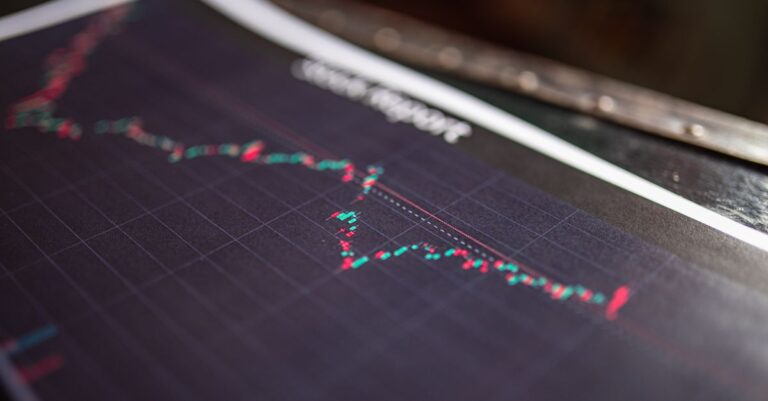 ai stocks selloff - Close-up of a stock report showing a financial data graph.