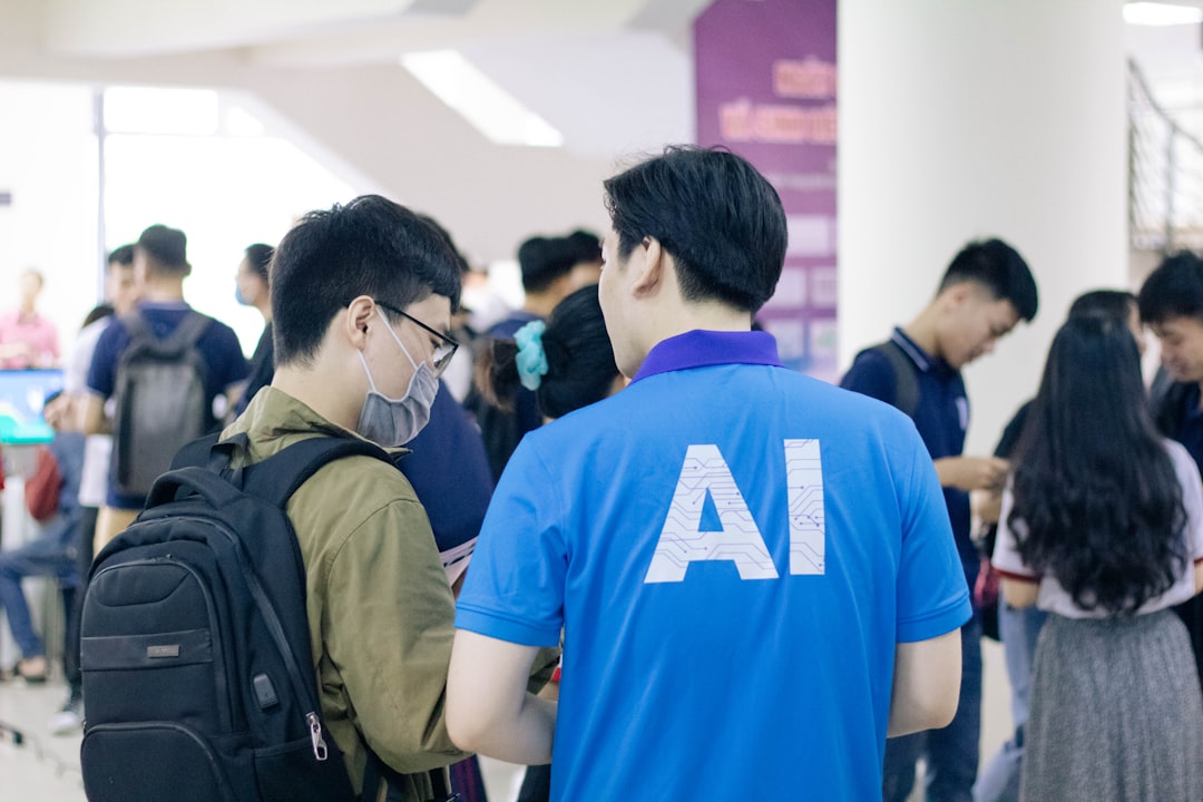 AI fraud detection banking - man in blue crew neck t-shirt standing near people