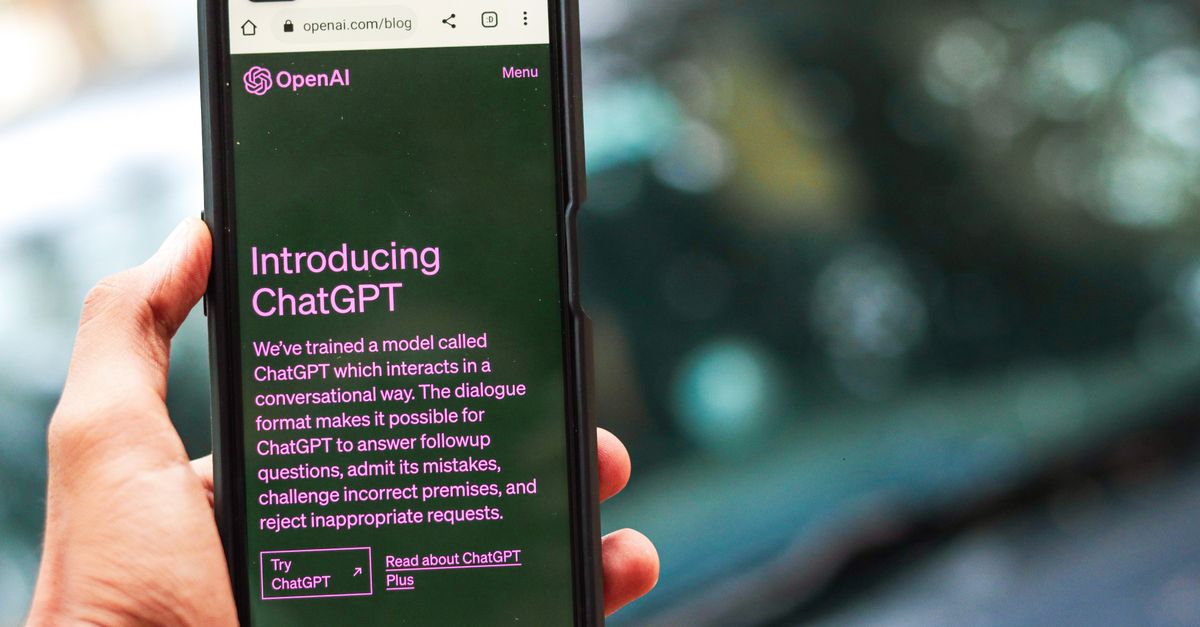 openai ipo confidential - Close-up of a smartphone showing ChatGPT details on the OpenAI website, held by a person.