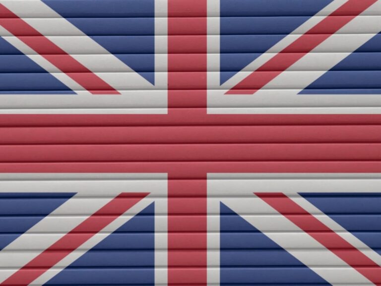 uk payments initiative - the british flag is painted on a garage door