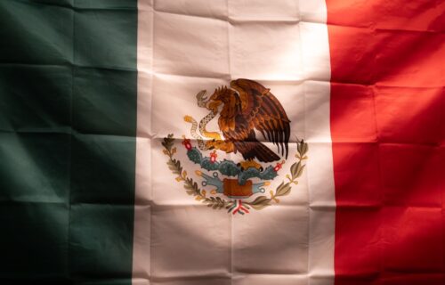 latin american payments - The mexican flag with its coat of arms
