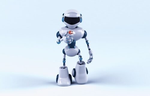 ai drug discovery - a robot that is standing on one foot