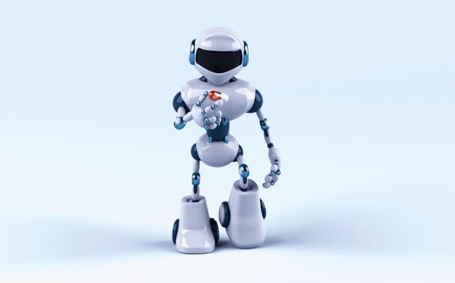 ai drug discovery - a robot that is standing on one foot