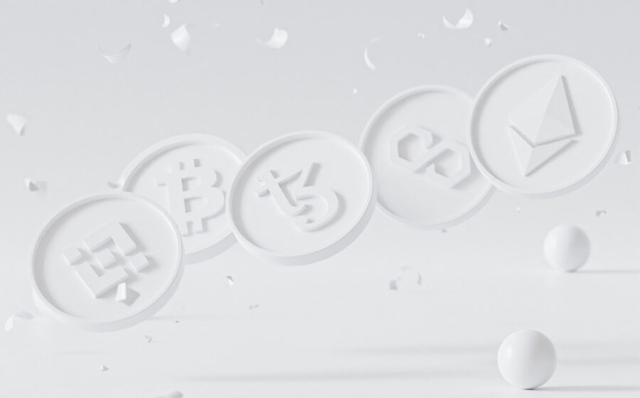 clarity act stablecoin - a group of white objects floating on top of a white surface