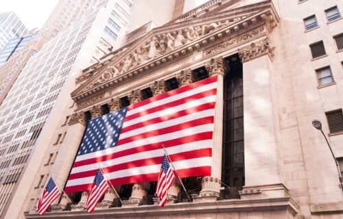 stocks shrug yields - us a flag on top of building