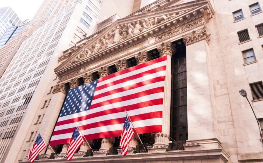stocks shrug yields - us a flag on top of building