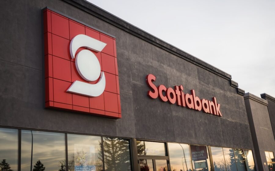 ai in banking - a building with a sign on it