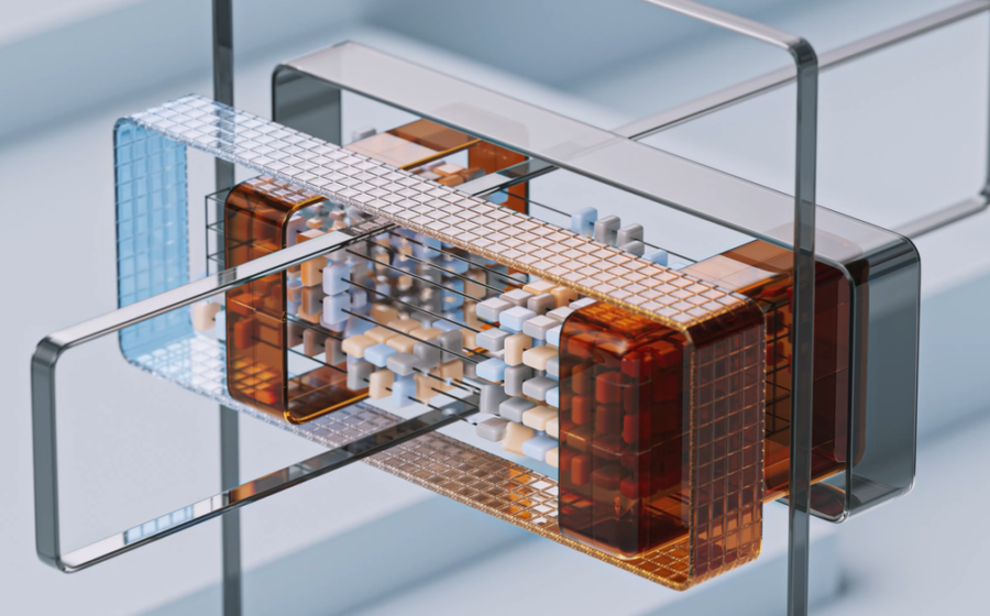 alibaba ai models - Modern abstract 3D render showcasing a complex geometric structure in cool hues.