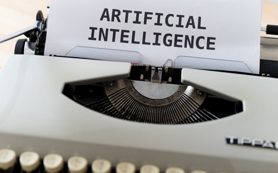 ai daily habit - white and black typewriter with white printer paper