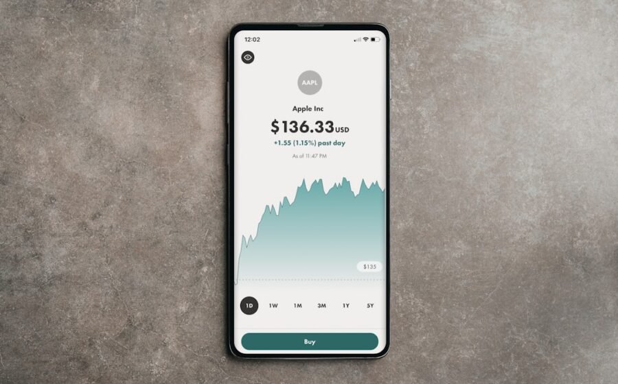 ai driving growth - a cell phone displaying a price on a concrete surface