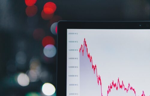 uk fintech funding - a computer screen with a red line on it