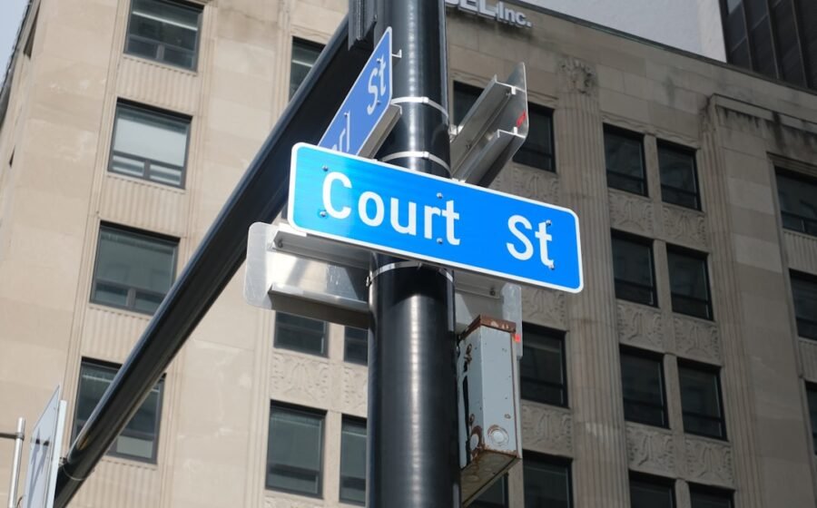 credit glory operations - A street sign indicates "court st."