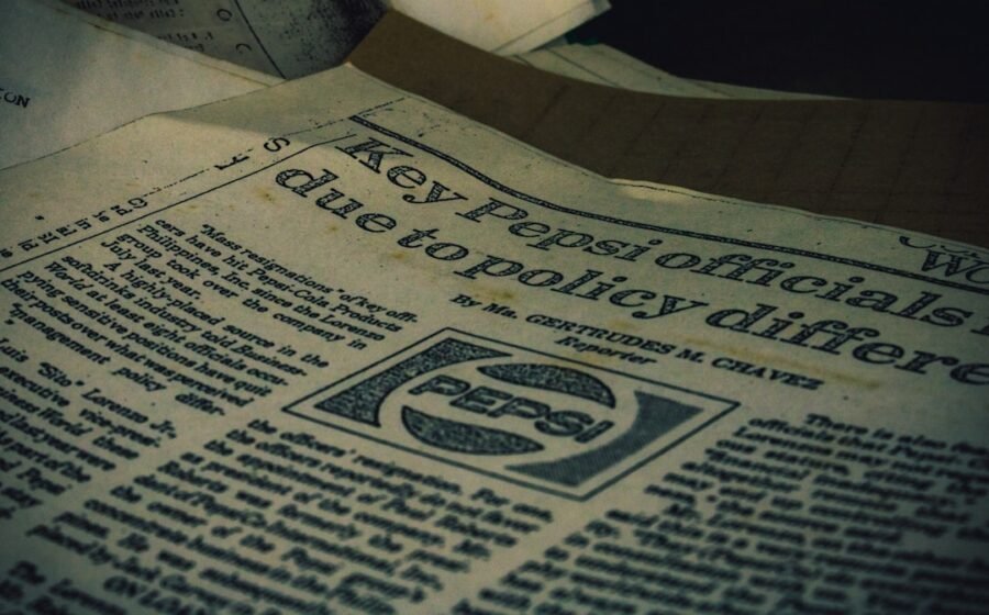 a pile of newspapers sitting on top of a table