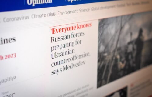 a computer screen with a news page on it