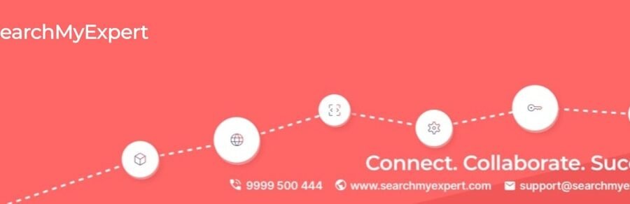 ai in banking - a red background with a line of white circles