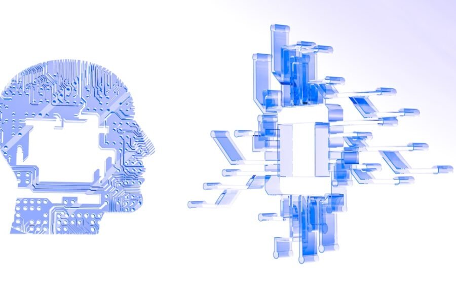 insurtech AI insurance - a computer chip in the shape of a human head