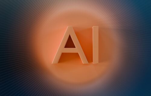 skan ai raises - The letters ai glow with orange light.