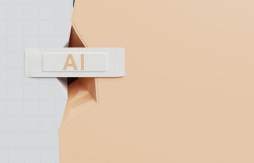 ai fraud platform - A name tag with ai written on it