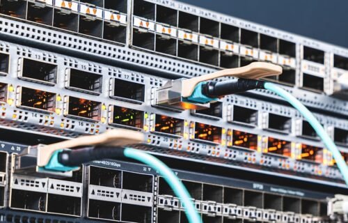 crusoe raises valuation - a bunch of wires that are connected to a server
